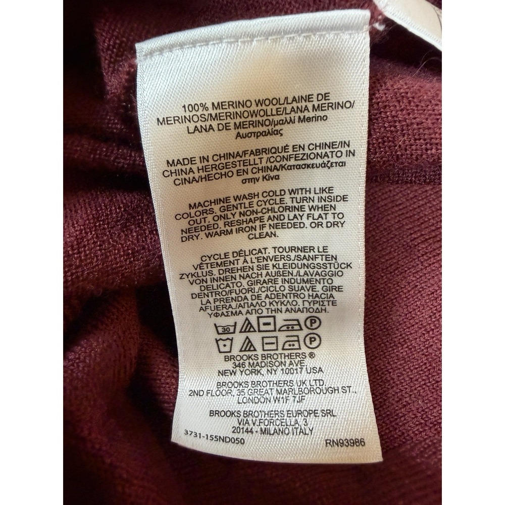 Brooks Brothers Merino Wool Turtleneck Sweater Womens Small Burgundy Long Sleeve - Picture 11 of 12